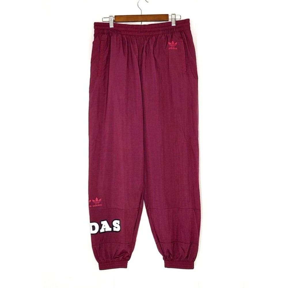 ADIDAS ORIGINALS Jogger Pants XL Logo Play Track Pants Victory Crimson Red Maroo - Picture 5 of 13